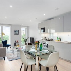 open plan living area, kitchen, dining, Gate Apartments, Westminster, London