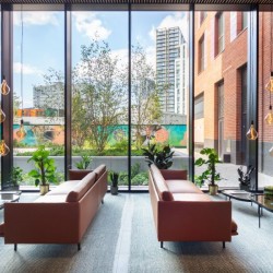 lobby area with seating and large windows, Gate Apartments, Westminster, London