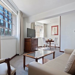 1 bedroom apartment living area, Regents Park Residences, Marylebone, London NW1
