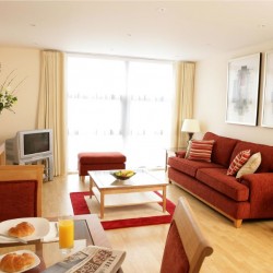 living area in Queen Street Apartments, City, London