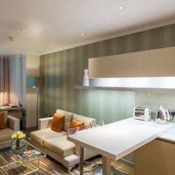 living room and kitchen in Tower Bridge Apart Hotel, Tower Hill, London