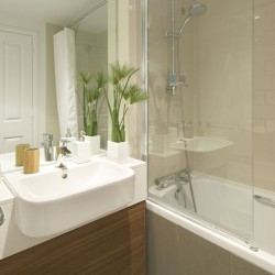 modern bathroom with bathtub and shower, Kensington Apart Hotel, Kensington, London SW7