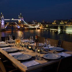 view of tower bridge from the terrace of the Luxury Riverside Penthouses, Tower Hill, London