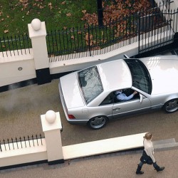 car coming up from car park, Stanhope Luxury Homes, Kensington, London SW7