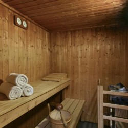 sauna with towels, Stanhope Luxury Homes, Kensington, London SW7