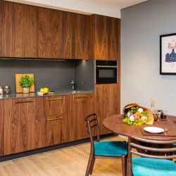 kitchen and dining table, Southwark Apartments, London Bridge, London SE1