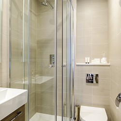 bathroom with shower cubicle, The Deluxe Apartments, Kensington, London SW7