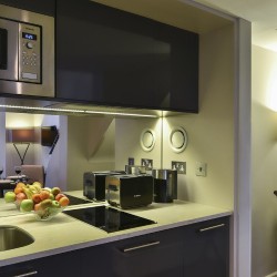 kitchen for self catering, Queen's Apart Hotel, Kensington, London SW7