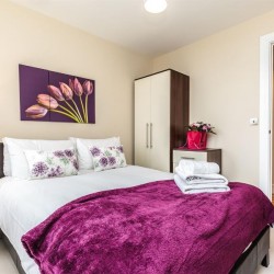 bedroom with double bed, Harrow Serviced Apartments, Harrow, London HA1