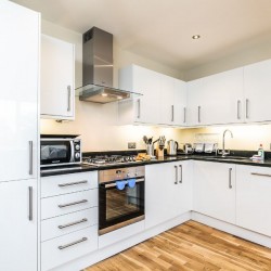 white kitchen, Harrow Serviced Apartments, Harrow, London HA1