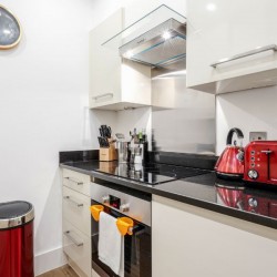 fully equipped kitchen for self catering, The Mews Apartments, Mayfair, London