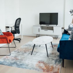 living room with a work desk, Hoxton Apartments, Hoxton, London E2