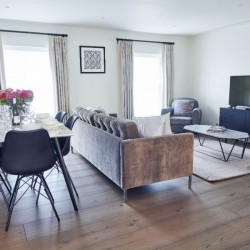 living and dining area, Wigmore Street Apartments, Marylebone, London W1