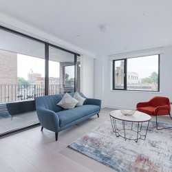 living room with balcony, Hoxton Apartments, Hoxton, London E2