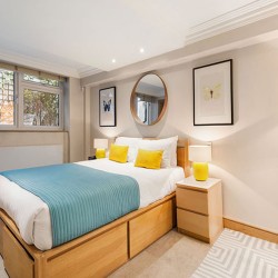 large bedroom and patio in Crawford Apartments, Marylebone, London
