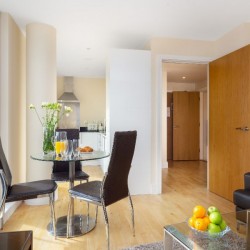 living area, Lantern Apartments, Canary Wharf, London E14