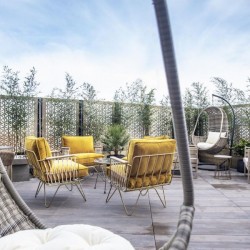 residents lounge terrace, Aldgate East Apart Hotel, Aldgate, London E1