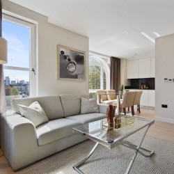 living room with dining area and kitchen, Victoria Deluxe Apartments, Victoria, London SW1