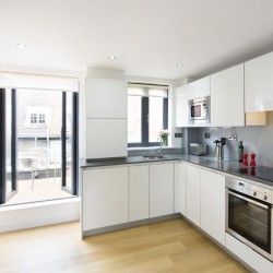fully equipped kitchen for self catering, Tenter Apartments, City, London E1