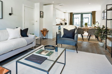 living area and kitchen, The Mews Penthouse, Holborn, London WC1