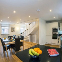 living room with kitchen and dining area, Park Road Apartments, Finchley, London N3