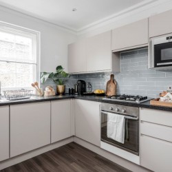 kitchen for self catering, Buckingham Apartments, Victoria, London SW1