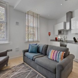 living room and kitchen, West Apartments, Covent Garden, London WC2