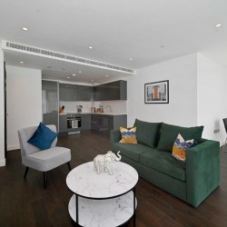 living room and kitchen, Mint Serviced Apartments, Tower Hill, London E1