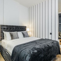 sleeping area with double bed, Garrick Apartments, Covent Garden, London WC2