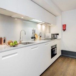 kitchen with fruit, tools and appliances, Garrick Apartments, Covent Garden, London WC2