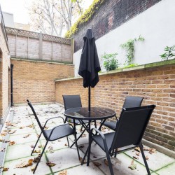 large terrace, Russell Square Short Lets, Bloomsbury, London WC1