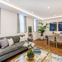 living and dining area, Hyde Park Apartments 1, Kensington, London SW7