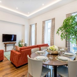 living and dining area, Hyde Park Apartments 1, Kensington, London SW7