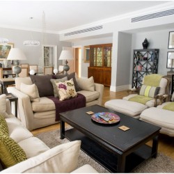 living room with sofas and dining area, Luxury Terrace Apartment, Mayfair, London W1