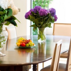dining table with flowers, Luxury Terrace Apartment, Mayfair, London W1