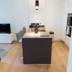 tv, breakfast bar and kitchen for self-catering, ,Wigmore Street Apartments, Marylebone, London W1