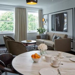 dining table in reception area, Lexham Apartments, Kensington, London W8