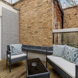 terrace with furniture, Hyde Park Apartments 2, Kensington, London SW7
