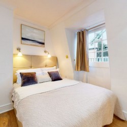 bedroom with double bed, Clarges Apartments, Mayfair, London W1