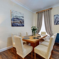 dining area and art on wall, Chesterfield Apartments, Mayfair, London W1