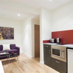 living room and kitchen, sofa and tables, Bayswater Apartments, Bayswater, London, W2