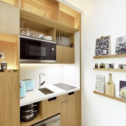 fully equipped kitchenette for self-catering, The Apart Hotel Aldgate, City, London E1