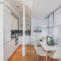 kitchen with dining table, Lower Thames Apartments, City, London EC3