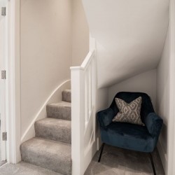 stairway and bedroom, Kensington Apartments, Kensington, London SW7