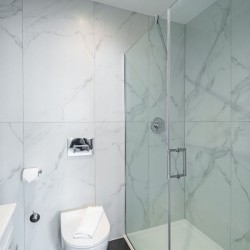 large shower in studio, Kensington Apartments, Kensington, London SW7