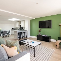 penthouse living area, Kensington Apartments, Kensington, London SW7
