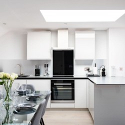 penthouse kitchen for self-catering, Kensington Apartments, Kensington, London SW7