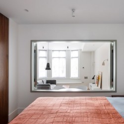 bedroom with view to the living room, Mar Apartments, Marylebone, London W1