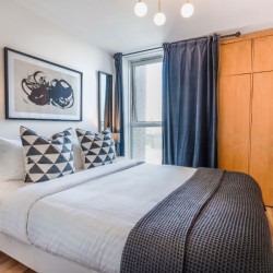 large double bed and wardrobe, Drury Lane Apartment, Covent Garden, London WC2