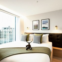 double bedroom with welcome toy, Paddington Apart Hotel, Paddington, London W2
